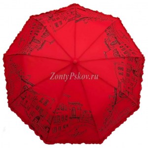 Красный женский зонт Amico, полуавтомат, арт.709